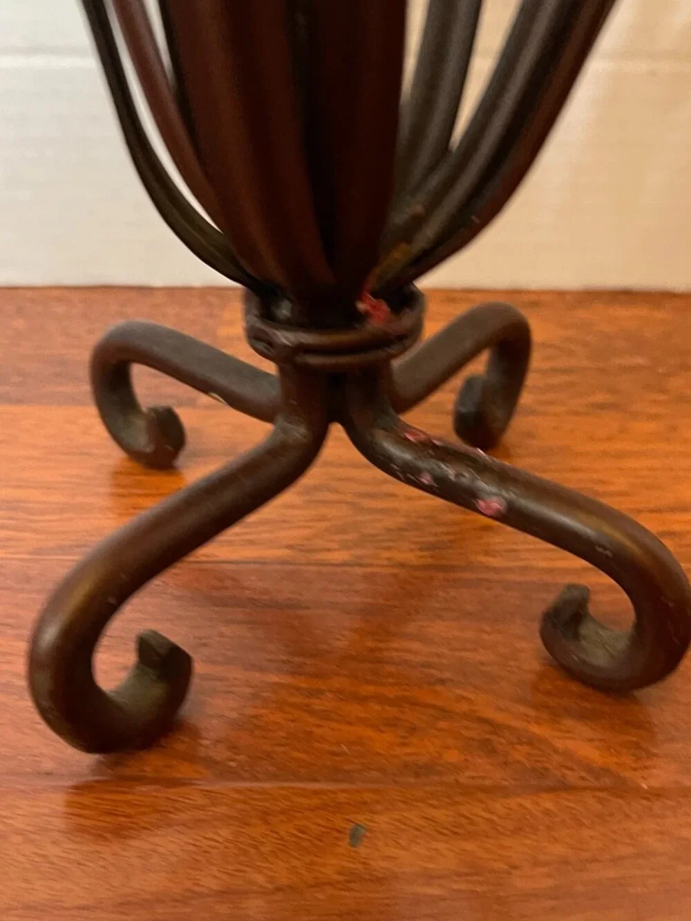 Brown Blades of Wheat Grass Candle Holder Iron Approx.14